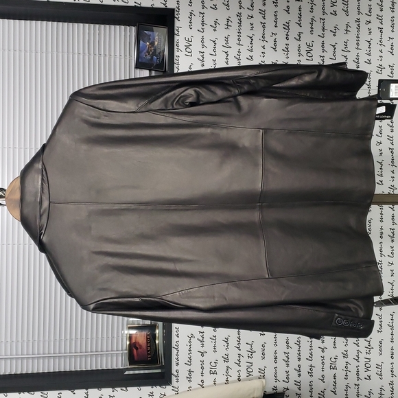💥NEW💥 Men's Large Dark Brown Leather Coat - Picture 4 of 6